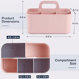 Multi-Use Stackable <b>Plastic</b> Caddy Organizer Handle Stationery Pen Holder for Art Craft Supplies Office Desk <b>Bin</b> <b>Storage</b> - Product Image 2