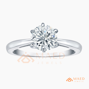 Round Cut Moissanite <b>Solitaire</b> <b>Ring</b> <b>Silver</b> Engagement <b>Ring</b> for Women Minimalist Bridal Jewelry Gift - Product Image 4