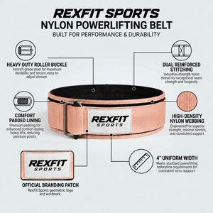 Ceinture de levage en nylon avec logo personnalisé pour l'entraînement en salle de sport et la musculation, pour les acheteurs d'équipements de gym, fabricant OEM ODM avec logo personnalisé - Product Image 3