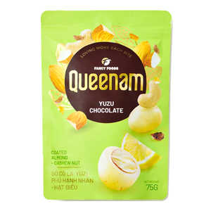 Fabricante Líder en Ventas, Chocolate Halal Dragee Vietnam OEM/ODM, Nueces de Almendra y Anacardo Cubiertas con Chocolate Yuzu 75G, Envío Global - Product Image 1