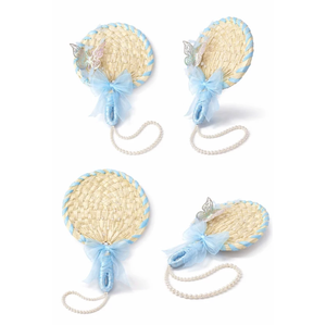 Abanico de Mano Personalizado para Boda, Abanico de Bambú y Ratán con Decoración de Lazo, Abanicos Hechos a Mano para Recuerdos de Boda para Invitados, Fábrica de Vietnam - Product Image 3