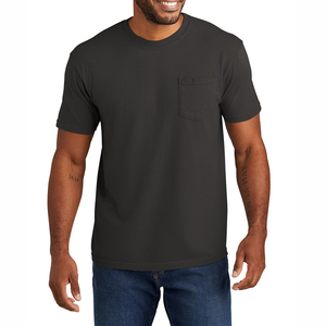 Camiseta de Manga Corta para Hombre, Color Sólido, con Bolsillo en el Pecho, Corte Regular, Cuello Redondo, Estilo Casual, 100% Algodón Jersey - Product Image 4