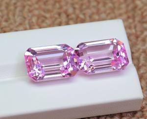 Saphir rose taille émeraude 10x8mm - Pierres précieuses de qualité supérieure en saphir rose créé en laboratoire - Pierre synthétique taillée pour elle - Product Image 3