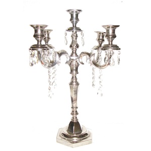 5-Arm Silver Metal Candelabra Centerpiece Tall Decorative <b>Candle</b> Holder for Wedding Events Banquets and Hotel Table Decor - Product Image 6