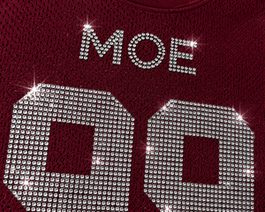 Y2K Bling Customized <b>Rhinestone</b> Boxy Fit American Football Jersey Unisex Sparkly Streetwear Crop <b>Top</b> and Oversize Tee <b>Mesh</b> Wear - Product Image 2