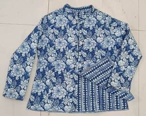 Cotton Handmade Reversible <b>Quilted</b> Women's Fashion Jacket Lightweight <b>Winter</b> Coat Export Wholesale India - Product Image 2