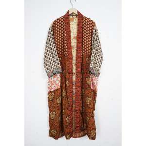 Robe longue en soie pour femme, style kimono vintage imprimé bohème, tenue de plage respirante, taille unique, kimono japonais pour femme - Product Image 3