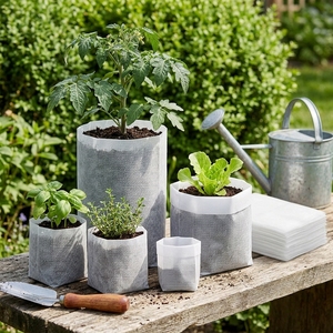 Hot Sale New Eco-Friendly Aeration Non-Woven Plant Fiber Biodegradable 1000mL Capacity Plant Grow Bags Seedling <b>Pots</b> - Product Image 4