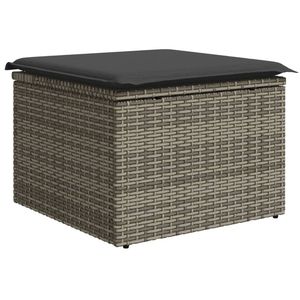 Taburete de Jardín de Poliratán Gris, Materiales Resistentes a los Rayos UV, para Almacenamiento - Product Image 2
