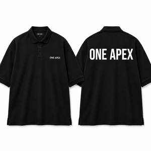 เสื้อยืด ONE APEX รุ่นผู้ชาย ทรงปกติ สีดำ ผ้าคอตตอนพรีเมียมเนื้อหนา ปกเสื้อแบบพับได้ โลโก้ด้านหน้าแบบไม่ทอ ระบายอากาศได้ดี สไตล์ลำลองแนวสตรีทแวร์ - Product Image 3