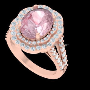 Trendy Romantic Elegant Vintage Geometric Fine Jewelry Gold Sterling Silver Gold Plated Channel Setting <b>Split</b> Shank Diamond - Product Image 3