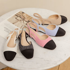 Chaussures plates en tweed de style workwear avec doublure rembourrée au talon, soutien de la voûte plantaire durable, confort toutes saisons - Product Image 2