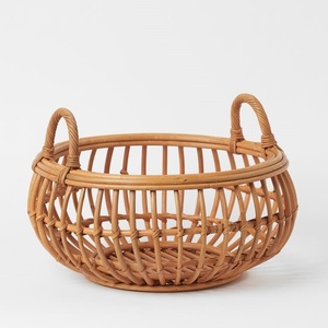 New Arrival Woven Rattan <b>Storage</b> <b>Basket</b> Eco Friendly Fruit Organizer for Home and Kitchen Simple <b>Wicker</b> <b>Baskets</b> Brown Color - Product Image 2