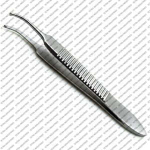 OR Grade 2 Pcs Micro Iris Forceps Set 2.5 Inch Kocher 0.5mm Straight & Curved Stainless Steel Ophthalmic Surgical Instruments CE - Product Image 5