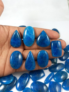 Apatita Azul Natural Cabujón, Gema Pulida Premium, Piedra Suelta para Fabricación de Joyería Artesanal - Product Image 5
