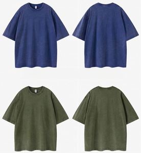 T-shirt en coton pour homme, coupe classique, couleur unie, col rond, manches courtes, jersey décontracté, design uni - Product Image 2