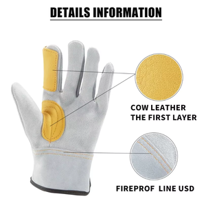 High Quality Split Cowhide Welding Protective <b>Long</b> Leather Safety <b>Gloves</b> Work Welding <b>Gloves</b> - Product Image 4