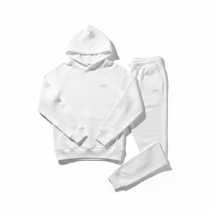 Conjunto Deportivo Personalizado con Logotipo, Sudadera con Capucha y Pantalones Jogger de Felpa de Algodón Grueso, Color Blanco, para Hombre y Mujer, Unisex - Product Image 3