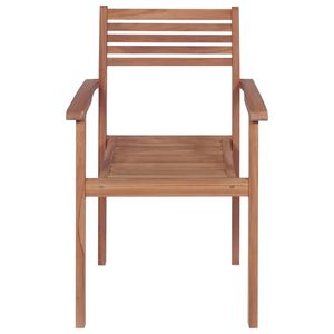 Set di 2 Sedie da Giardino in Legno Teak Antracite e Poliestere - Product Image 5