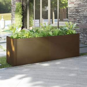 Jardinière élégante en pin massif brun miel pour jardin, pots et jardinières à fleurs - Product Image 1