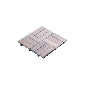Modern Interlocking WPC Decking Tiles Square <b>Brushed</b> Waterproof Outdoor <b>Flooring</b> 300x300mm Dual Lock Design - Product Image 1