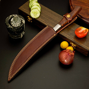 Cuchillos de filetear de acero de Damasco, cuchillo de cocina afilado con hoja de acero estriado hecho a mano de primera calidad, mango cómodo para filetear pescado y alimentos - Product Image 2