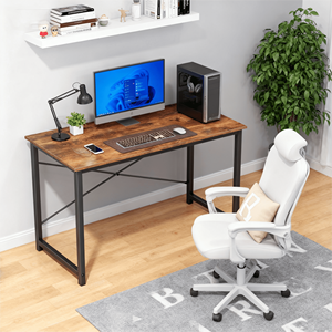 Scrivania da Gaming in Legno Massello da 40 Pollici, Tavolo Moderno per Ufficio Domestico e Spazi Ristretti, Marrone Ruggine - Product Image 3