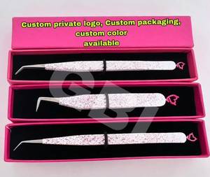 แหนบดึงขนตาปลายเรียว/ปลายไฟเบอร์ สแตนเลสสตีลเคลือบสีเขียว/สีนู้ด รุ่น 45/Boot 90 พร้อมดีไซน์รูปหัวใจแบบเท็ดดี้ - Product Image 6