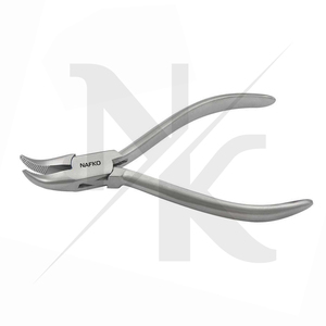 Bent Chain Nose Plier 115mm Serrated Jaws Matt Finish Jewelry <b>Wire</b> Shaping <b>Tool</b> <b>Wire</b> Wrapping Pliers for Circlip & <b>Crimping</b> - Product Image 3