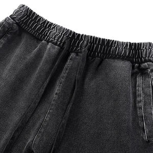 Pantalon Jogger en Jean Denim Délavé Foncé pour Homme, Taille Mi-Haute, Coupe Droite, en Coton Respirant, Style Décontracté Automne, avec Poches - Product Image 6