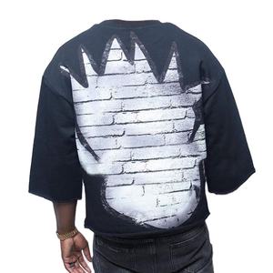 T-shirt tendance pour homme, col rond, 100% coton, tricoté, respirant, manches courtes, streetwear décontracté, broderie, différentes couleurs - Product Image 2