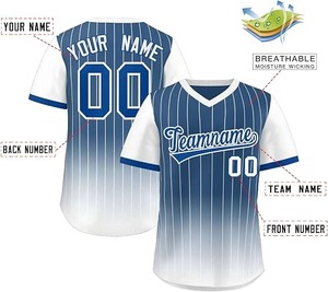 Camiseta de béisbol personalizada con cuello en V, camisetas de béisbol con rayas deportivas estilo Hip Hop, nombre y número personalizados para hombres/mujeres/jóvenes - Product Image 4