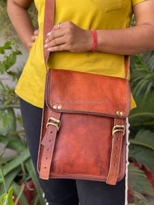 Bandolera de cuero de cabra Real Natural, de tamaño pequeño bolso cruzado, 9x11 pulgadas - Product Image 2