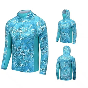 Chemises de pêche personnalisées UPF 50 pour hommes, chemise de pêche à manches longues avec capuche et masque, chemises de pêche avec capuche pour hommes - Product Image 2