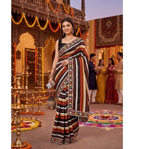 Most Selling Vichitra Silk Digital Print Saree For Women Premium Traditional Wear Stylish Designer Saree For Wedding Festive - Product Image 1