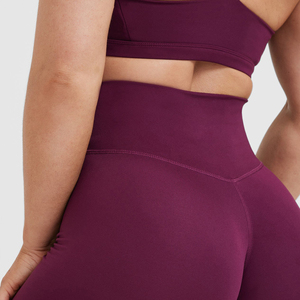 Leggings de yoga respirants et antibactériens, leggings de yoga tendance pour femmes, leggings simples de couleur unie, longueur intégrale, en spandex/nylon, séchage rapide - Product Image 5