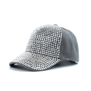 Gorra de Béisbol Azul con Pedrería, 6 Paneles, Ajustable, Unisex, de Moda, para Primavera/Verano, Informal, de Tela Twill, con Malla Negra - Product Image 3