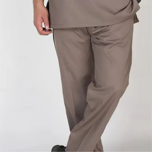 Ensembles de blouses médicales unisexes personnalisées à col rond en tissu rayonne et toile, détection d'aiguilles, service OEM, uniformes d'hôpital avec logo personnalisé - Product Image 4
