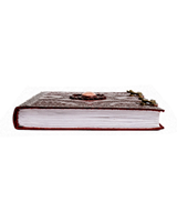 Journal en cuir véritable fait à la main avec motif de pierre et fermeture à deux fermetures, qualité supérieure, écriture et prise de notes