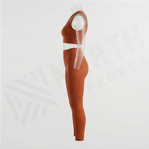 Conjunto Deportivo Seamless Personalizado al por Mayor para Mujer: Sujetador Deportivo sin Espalda y Shorts Scrunch Bum de Dos Piezas para Yoga y Fitness - Product Image 3