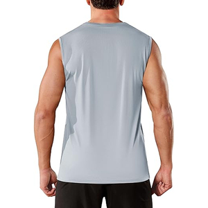 Custom Made Casual Men's Tank Top 100% Cotton Breathable Knitted OEM Design with O-neck Sleeveless for Summer Fitness - Product Image 3