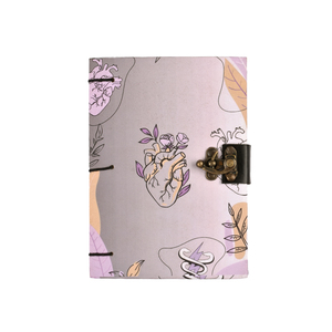 <b>A5</b> Anatomical Heart Handmade Paper Journal 100 Pages Eco Friendly Diary <b>Notebook</b> with Lock Closure Artistic Medical Theme Design - Product Image 1