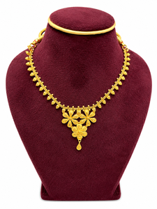 22K <b>Solid</b> <b>Gold</b> Butterfly Floral Necklace for Women Traditional Indian Design Pure Yellow <b>Gold</b> <b>Pendant</b> Wedding Jewelry Gift - Product Image 2