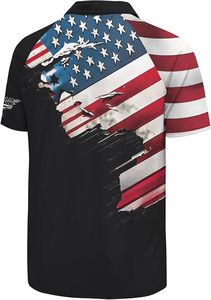 Camisetas Polo Gráficas para Hombre, Polos de Golf Patrióticos Americanos con Mangas Raglán para Hombre - Product Image 4