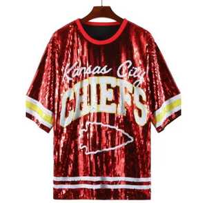 <b>Sequin</b> <b>T</b>-<b>Shirt</b> Men's Raglan Sleeve O-Neck Knitted Casual Red Regular Fit Front Logo 100% Cotton Animal Print Anti-Shrink - Product Image 1