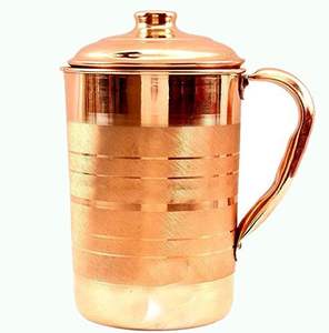 Juego de Jarra Esmaltada de Cobre Puro Grande Hecha a Mano de la Mejor Calidad con Botella, Diseño Moderno, Logotipo Personalizable para Almacenamiento de Agua Potable - Product Image 5