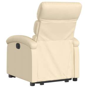 Fauteuil inclinable autoportant en tissu 100% polyester couleur crème, structure en métal et contreplaqué - Product Image 4