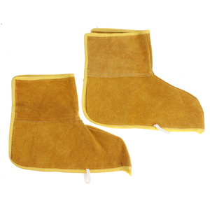 Men's Yellow Cowhide Leather Safety Clothing Heat Resistant Flame Retardant Gardening Protector Shoe Cover for Welding Feet - Product Image 4