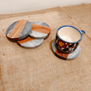 Handcrafted Wooden & Marble <b>Coaster</b> Set – Luxury <b>Drink</b> <b>Coasters</b> for Gifting, Home Décor, Hotel & Restaurant Use (Set of 4) - Product Image 5