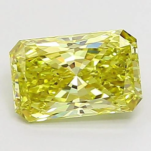 Diamant jaune fantaisie taille radiant, pierre lâche de forme rectangulaire, couleur cultivée en laboratoire pour la fabrication de bijoux - Product Image 1